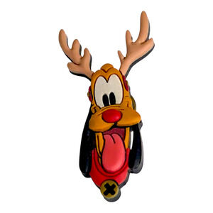 Disney Character Pluto the Dog 2in‎ Christmas Reindeer Deer Rubber Pin
